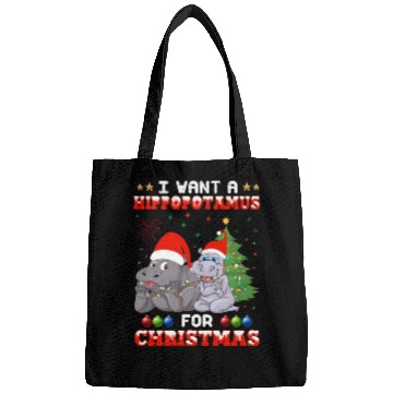 Discover I Want Hippopotamus For Christmas Hippo Lover Xmas Bags