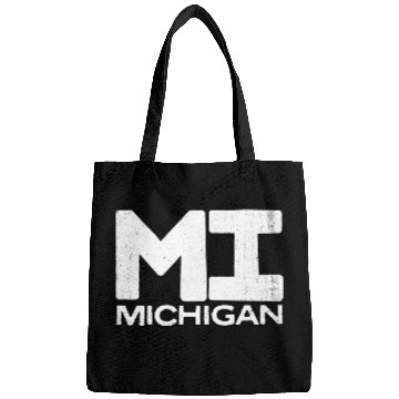 Discover Mi Michigan State Vintage Typography Bags