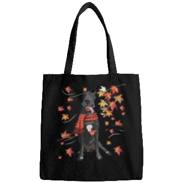 Discover Maple Dog Leaf Fall Hello Autumn Funny Great Dane Bags