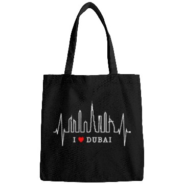 Discover Dubai Skyline Heartbeat Burj Khalifa Silhouette Bags