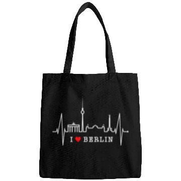 Discover Berlin Skyline Heartbeat Germany Fan I Love Berlin Bags