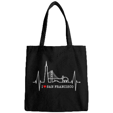 Discover San Francisco Skyline Heartbeat California Lover Bags