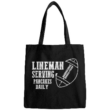 Discover Mens Lineman Serving Pancakes Funny Apparel Bags