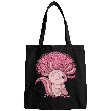 Discover Cherry Blossom Tree Amphibian Gift Sakura Axolotl Bags