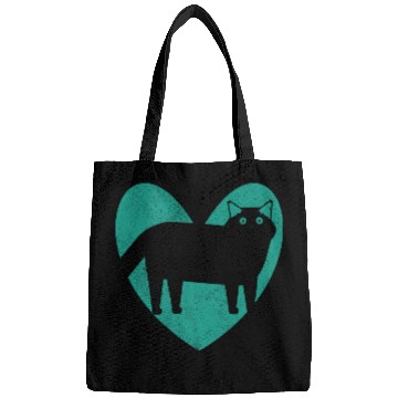 Discover Cat Lover Heart Turquoise Bags