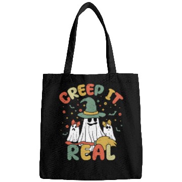 Discover Retro Vintage Ghost Lazy Creepy Halloween Bags