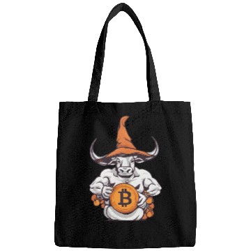 Discover Halloween Bitcoin Wizard Bull Bags