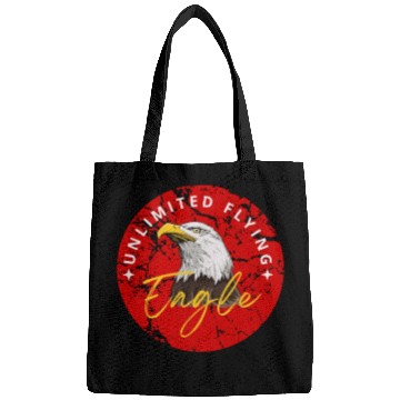 Discover Black Red Illustrated Eagle Bags