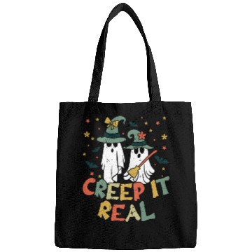 Discover Retro Vintage Ghost Witch Lazy Creepy Halloween Bags