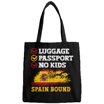 Discover Luggage Passport No Kids Spain Bound Vacation Bags