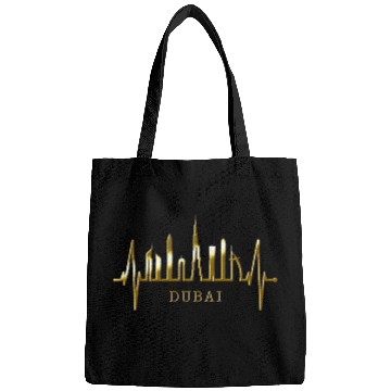 Discover Dubai Skyline Heartbeat Burj Khalifa Silhouette Bags