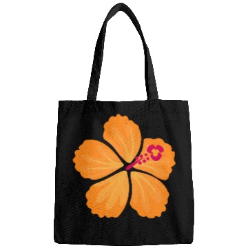 Discover Orange Hand Drawn Hibiscus Flower Bags
