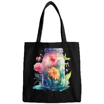 Discover Vintage Wildflower Poster Green Botanical Wall Art Bags