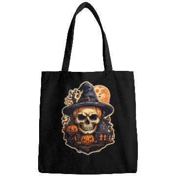 Discover Halloween Skull House with Hat Premium Bags