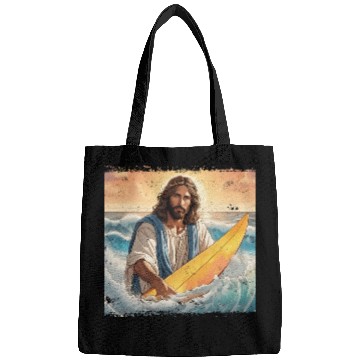 Discover Surfing Jesus Bags