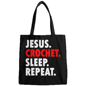 Discover Jesus Crochet Sleep Repeat Novelty Hobby Bags