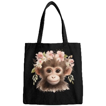 Discover Monkey Chimpanzee Jungle Animal Boho Floral Ape Bags