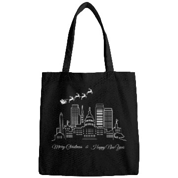 Discover Merry Christmas Happy New Year Washington DC Bags