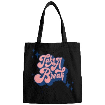 Discover Pink Blue Typography Bags