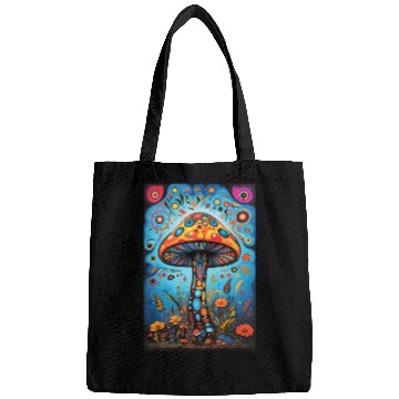 Discover Mushroom forest art Bags