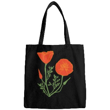 Discover California Poppies on Clear Background Bags