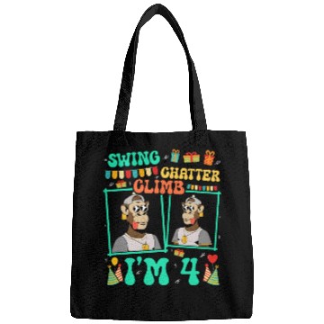 Discover Swing Chatter Climb I'm 4 Monkey Lover Kid 4th Bags