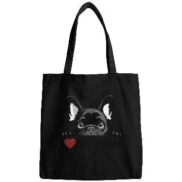 Discover I Love My Mom - Black French Bulldog Bags