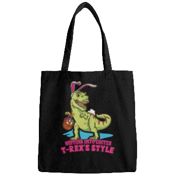 Discover Easter T-rex Dinosaur Easter Funny T-rex Easter Bags