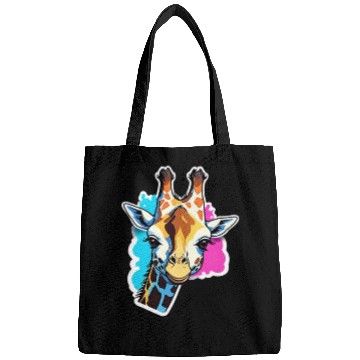 Discover Giraffe Color Splash Giraffe Head Bags