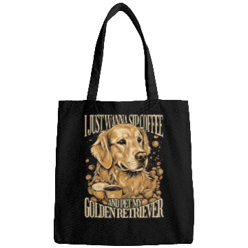 Discover Golden retriever dog realistic Bags