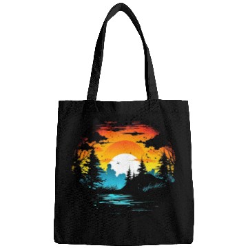 Discover Riverside Twilight in the Forest Bags