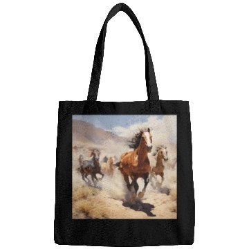 Discover wild horses running in the desert Bags