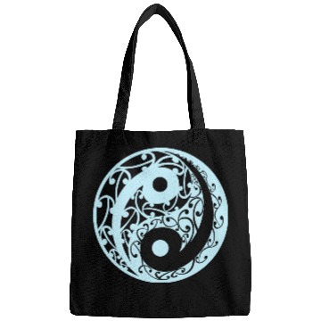 Discover Yin And Yang In A Koru Pattern In A Light Blue Bags