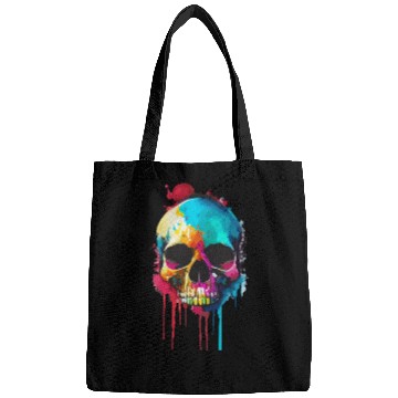 Discover Psychedelic skull meltdown Bags