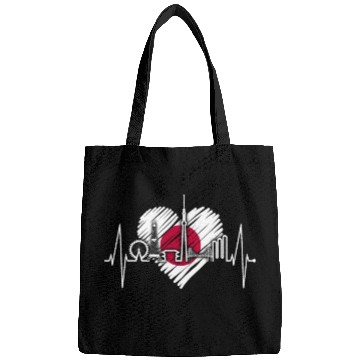 Discover Tokyo Skyline Heartbeat Japanese Flag Love Tokyo Bags