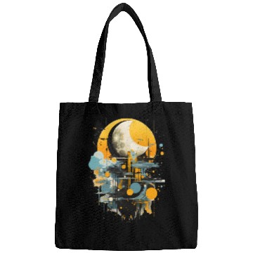 Discover Abstract Moon Over City Bags