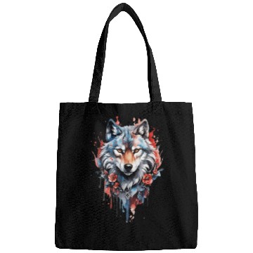 Discover Wolf artwork illustration Bags