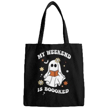 Discover My Weekend is Boooked Ghost Reading Books Teacher Bags