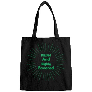Discover Blessed and Highly Favored Green Bags