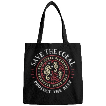 Discover Protect the Coral Save the Reef Rustic Crest Bags
