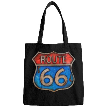 Discover Route 66 vintage sign - Rusty metal Bags