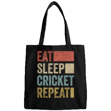 Discover Retro Eat Sleep Cricket Repeat Funny Cricket Bags