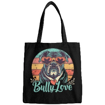 Discover Dog Love Bully Retro Bags Dog owner Bully lover