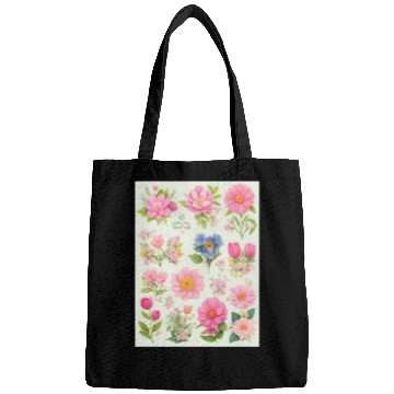 Discover Tangerine and Coral Spring Flowers Bags