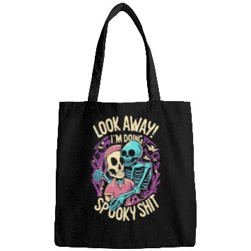 Discover Spooky Shit Skeleton Girl in Arm Halloween Bags