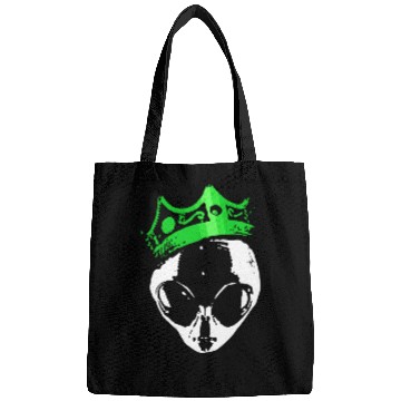 Discover King Alien Green Crown Funny Ufo Science Fiction Bags