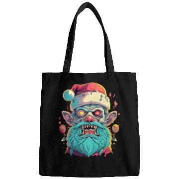 Discover Zombie Face With Santa Hat Bags