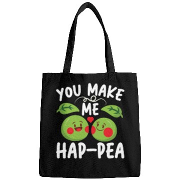 Discover You Make Me Hap-pea for a Husband Wife Bride Bags