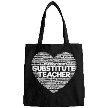 Discover Substitute Teacher Word Cloud Back To School Bags