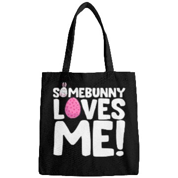 Discover Somebunny Loves Me Easter Bunny Egg Quote Bags